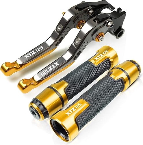 Motorcycle Clutch Grip Set For YAMAHA XTZ125 XTZ 125 2014 2015 Motorcycle Accessories CNC Brake Clutch Levers Handlebar Grip Handle Hand Grips Cap