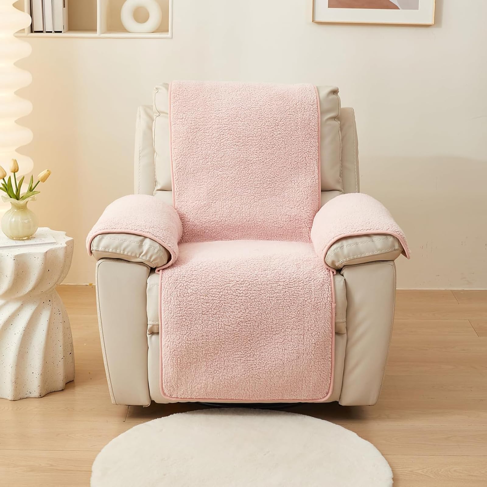 Funda Sillón Reclinable 1 Plaza Relax, Funda para Butaca Relax Reclinable, Fundas Sofá Ajustables Gatos, Protector De Muebles De Sala (Gris Claro,56X207cm (22x82 Pulgadas))