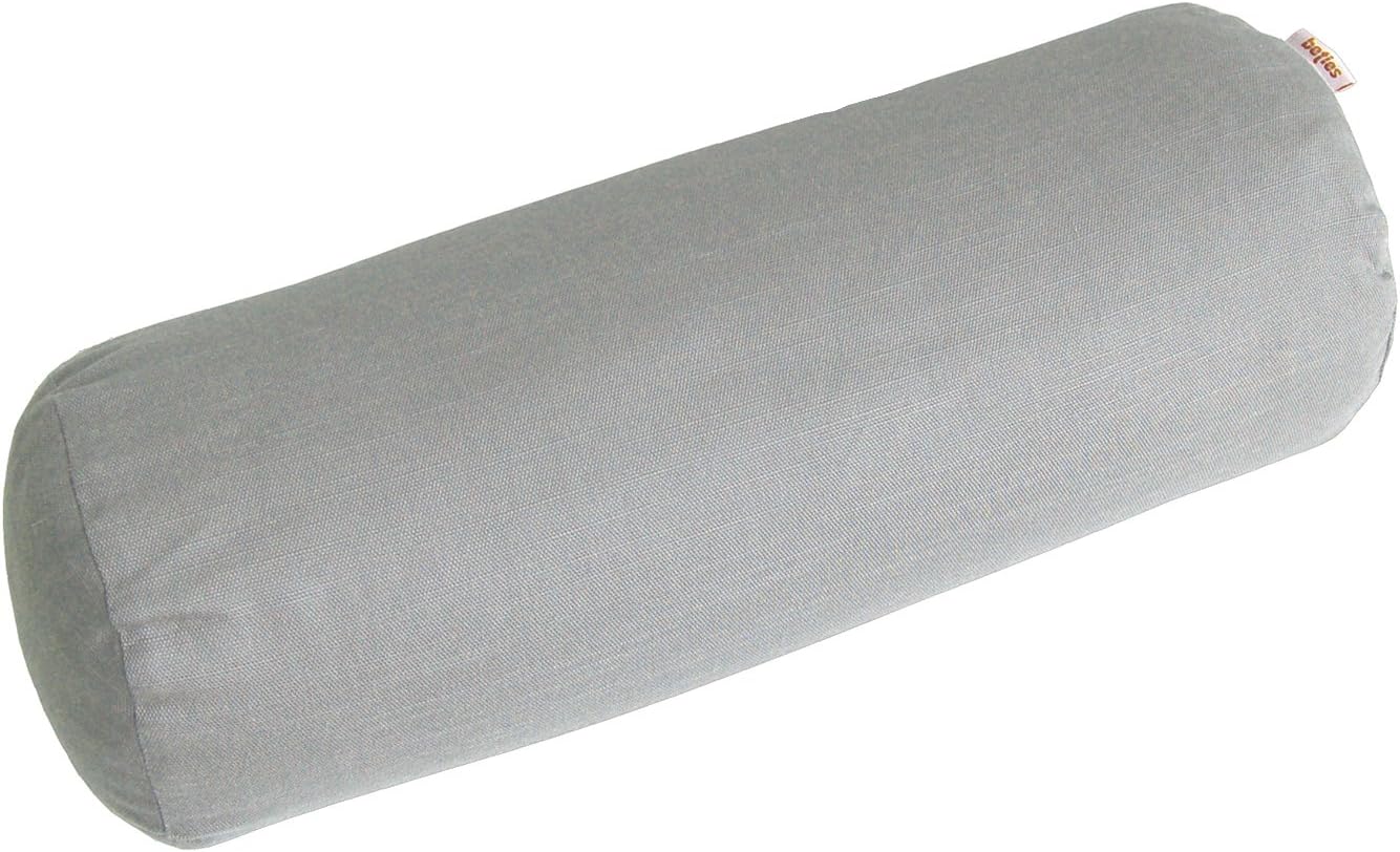 Beties colour play, cushion covers and table runners made of 100 % cotton, for a happy mood in plain colour, 100% Cotton, platinum, Nackenrollen Bezug 15x40 cm