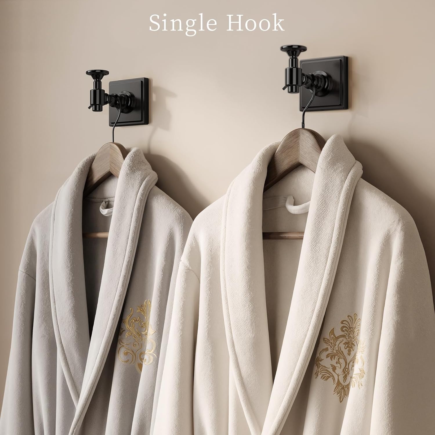 Matte Black Bathroom Towel Bar Set, 5 Piece Bathroom Hardware Accessory Set, SUS304 Stainless Steel 24" Towel Rack Holder Set for Bathroom, Wall Mounted