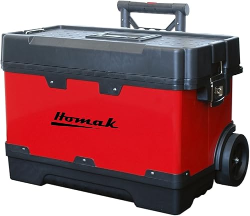 Miniatura 6 de Homak - Caja de herramientas de metal y plástico con mango de aluminio, color rojo, 20 pulgadas