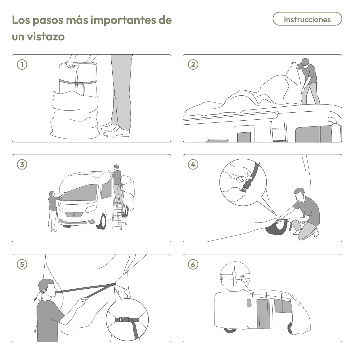 Funda Protectora para Autocaravana Cubierta Transpirable y Resistente a la Intemperie en Todas Las Estaciones del año (660 x 235 x 275 cm)