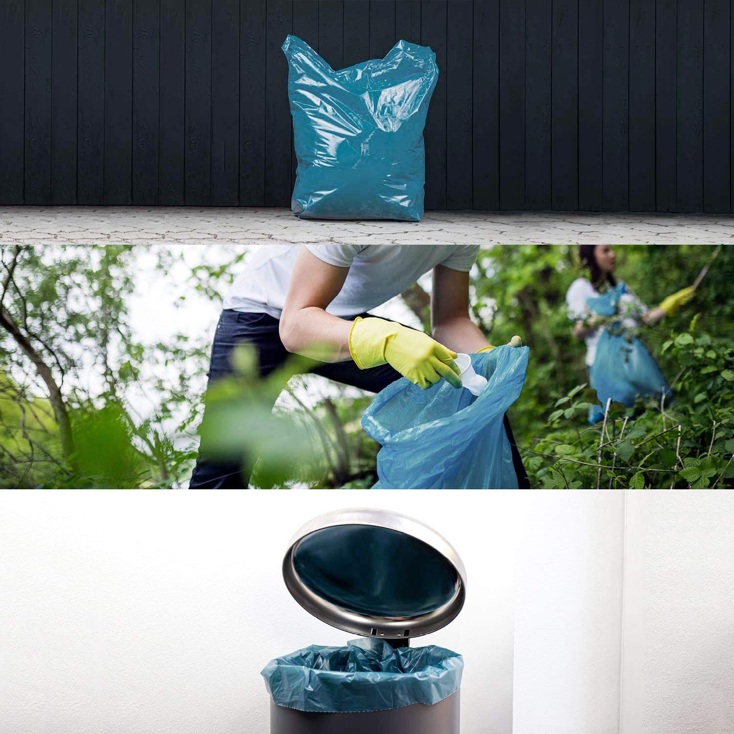 Hypafol Müllsäcke, 250 St. extra starke blaue Müllbeutel | 120 l Fassungsvermögen, 700 x 1.100 mm, gerollt | Typ 80 - besonders reißfest, 64 my | ideal für Garten, Haushalt, Büros & Umzüge | 10 Rollen