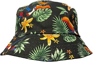Guinness Black Toucan Reversible Hawaiian Sun Bucket Hat, Black, One Size