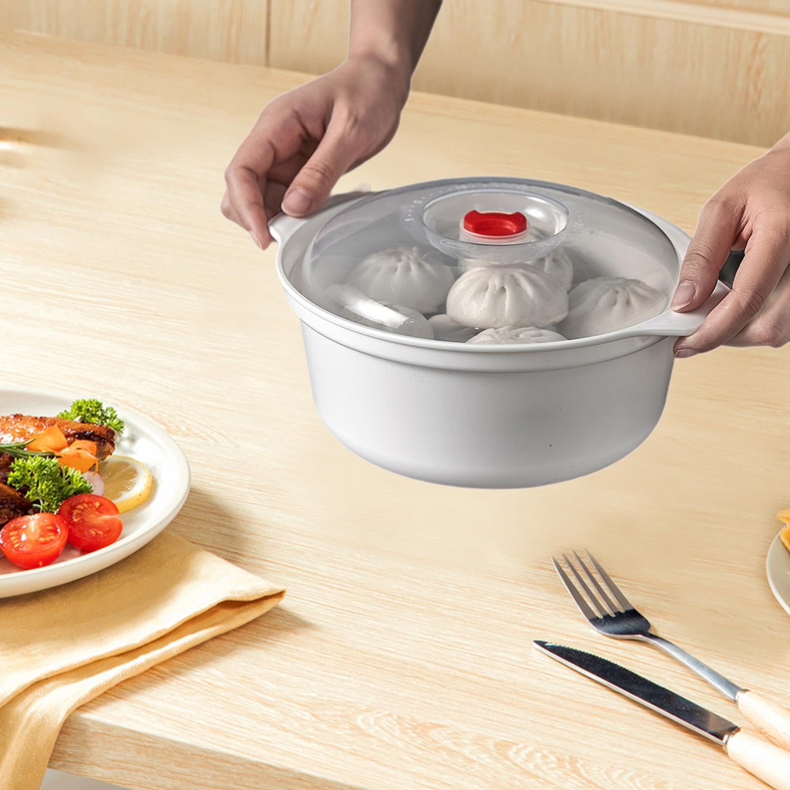 Gralara Mikrowellenschüssel mit Deckel für Lebensmittel Erwärmen Nudelschüssel Reiseschale Obstschale Salatschale Kompakte PP Schüssel für Heißes Essen Aufbew, 6 Stück