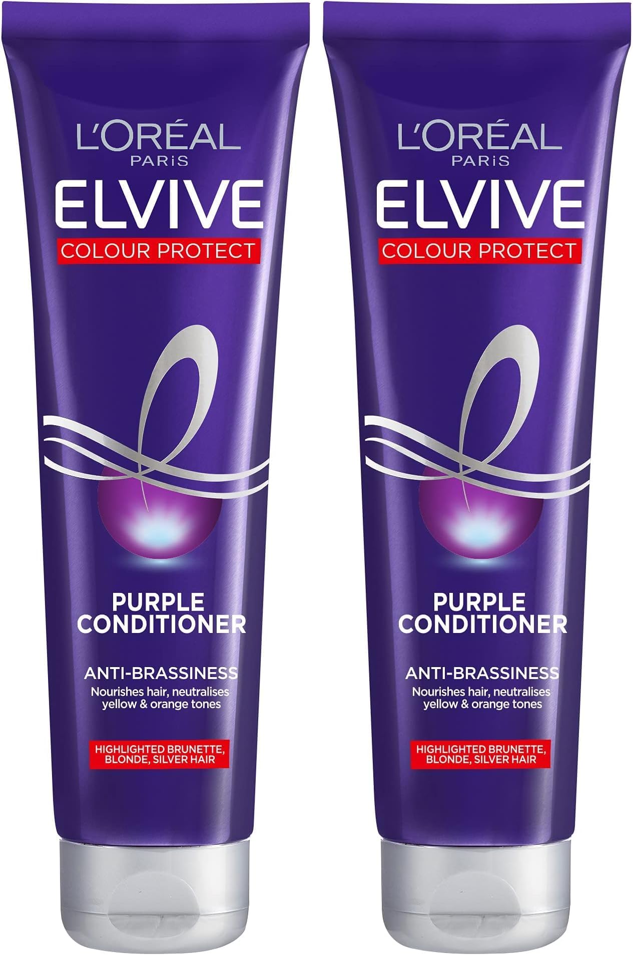 L'Oreal Elvive Colour Protect Purple Conditioner, 150 ml (Pack of 2)
