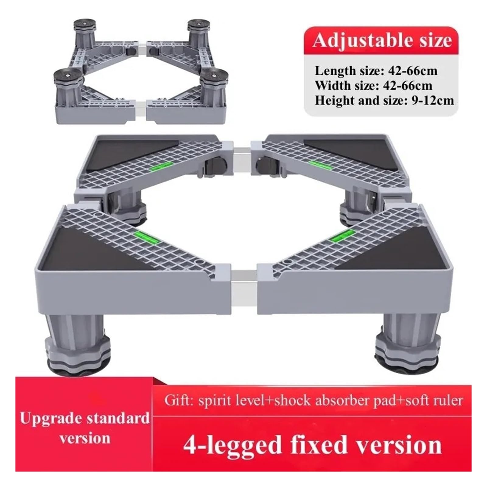Base Universal para Lavadora, Soporte Elevador para frigorífico, Base Multifuncional Ajustable para Secadora, frigorífico y Lavadora (estándar - 4 Patas).
