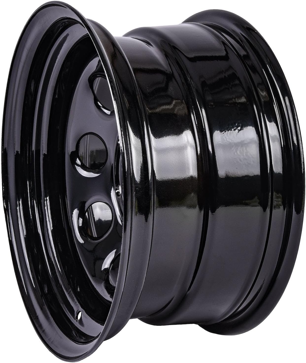 JEGS Baja-8 Steel Wheel | 16in.x 8in.| 6 x 5.5in.Wheel Bolt Pattern Spacing | -12 mm Offset | 4in.Backspacing | Black Powder Coat | Optional Center Cap Available Separately