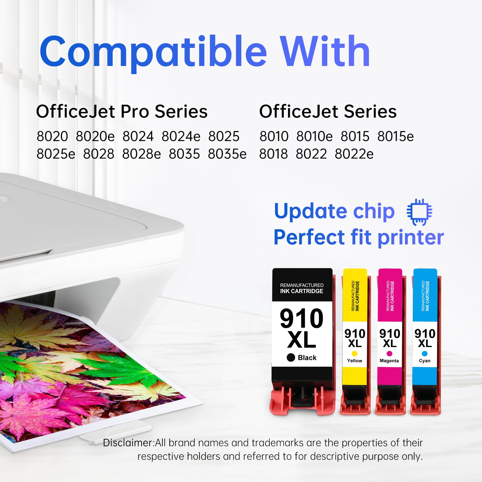 910XL Ink Cartridges Combo Pack for HP Printers Replacement for HP 910