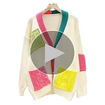 JASCLS Winter Long Sleeve Cable Knitted Color Block Boho