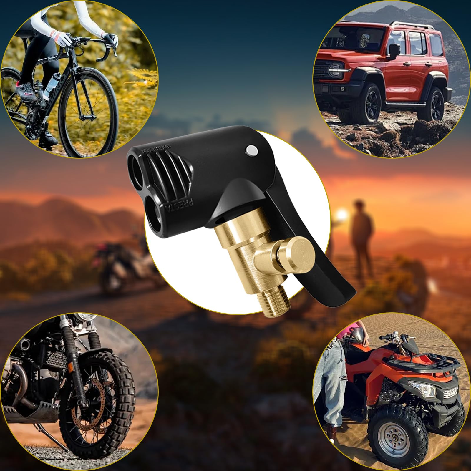 Adapter do zaworu samochodowego, adapter zaworu rowerowego, złącze zaworu opony, mosiężny adapter do zaworu inflatora z klipsem do samochodu, roweru i motocykla