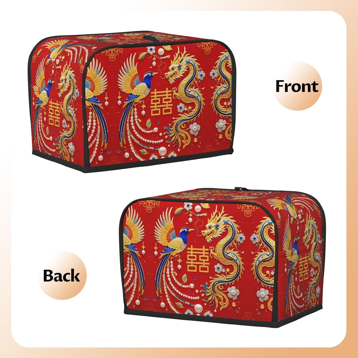 gold and silver jewelry Toaster Cover 2 Slice, Waterproof Bread Machine Covers with Pockets Universal Size Kitchen Small Appliance Cover with Handle, Dust and Fingerprint Protection image 3