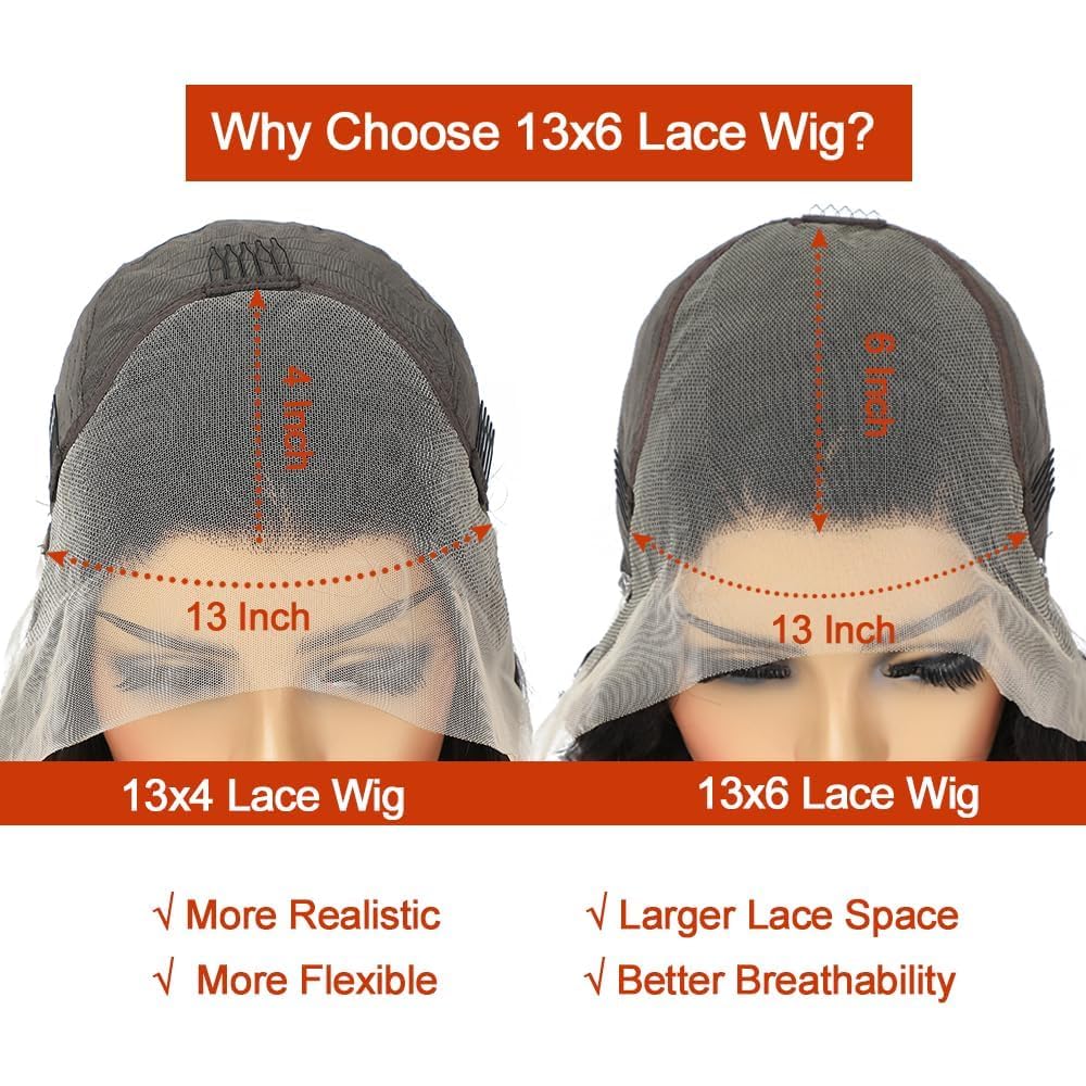 dorbess 26 Inch 13x6 Ginger Lace Front Wigs Human Hair Body Wave Lace Frontal Wig 13x6 HD Lace Front Wigs Pre Plucked Human Hair Wigs For Black Women Ginger Orange 350# Colored Glueless Wigs