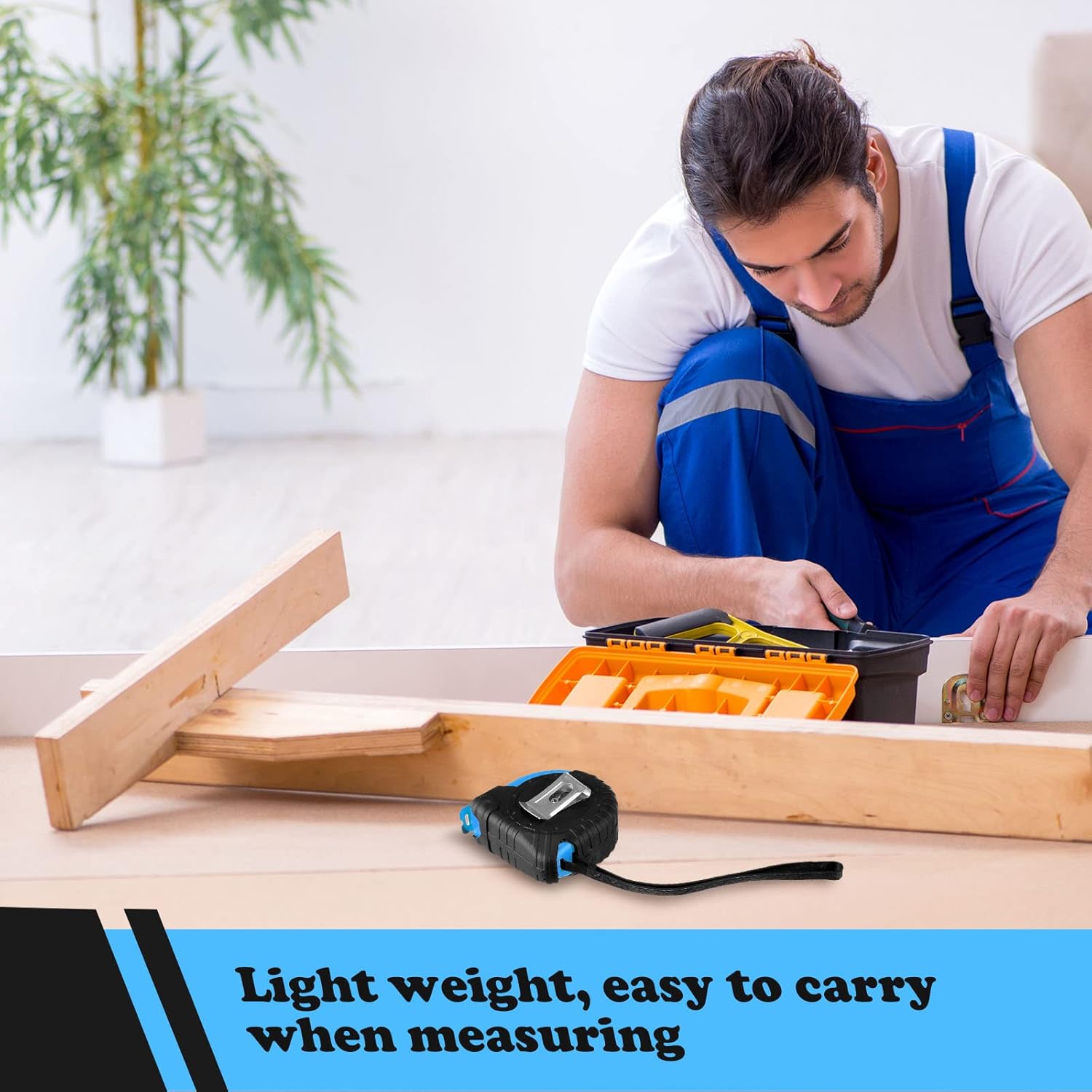 20 Pieces Easy Read Measuring Tape Bulk 12 FT Retractable Measuring Small Tape with Pause Buttons for Engineer Contractors, Autowind and Lock, Blue