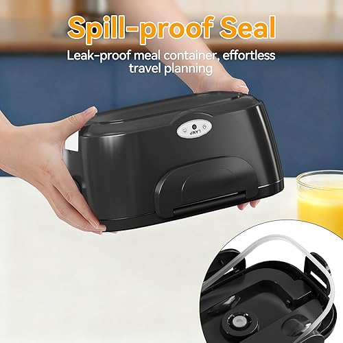 Miniatura 8 de Vingud Fiambrera eléctrica para adultos, lonchera calentada, calentador de alimentos, lonchera portátil de 80 W para hombres/coche/camión con