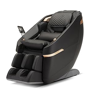 Sillón Masajeador Profesional, Silla Masaje Shiatsu de Cuerpo Completo con Amasado, Calefacción, Sillón Relax Eléctrico Reclinable con 22 Programas (Negro)