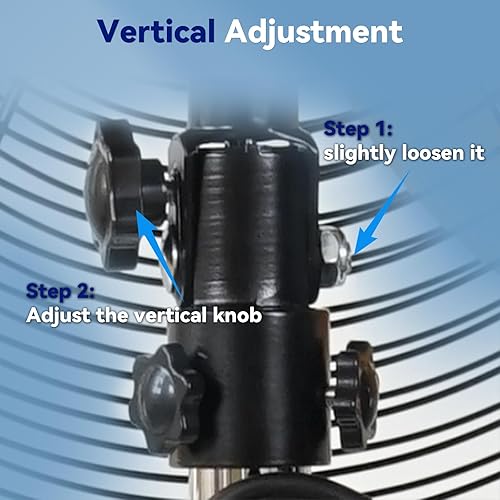 Miniatura 8 de Ventilador oscilante de pedestal de 5000 CFM de 20 pulgadas, ventilador de metal resistente de 3 velocidades, circulador de aire de alta velocidad