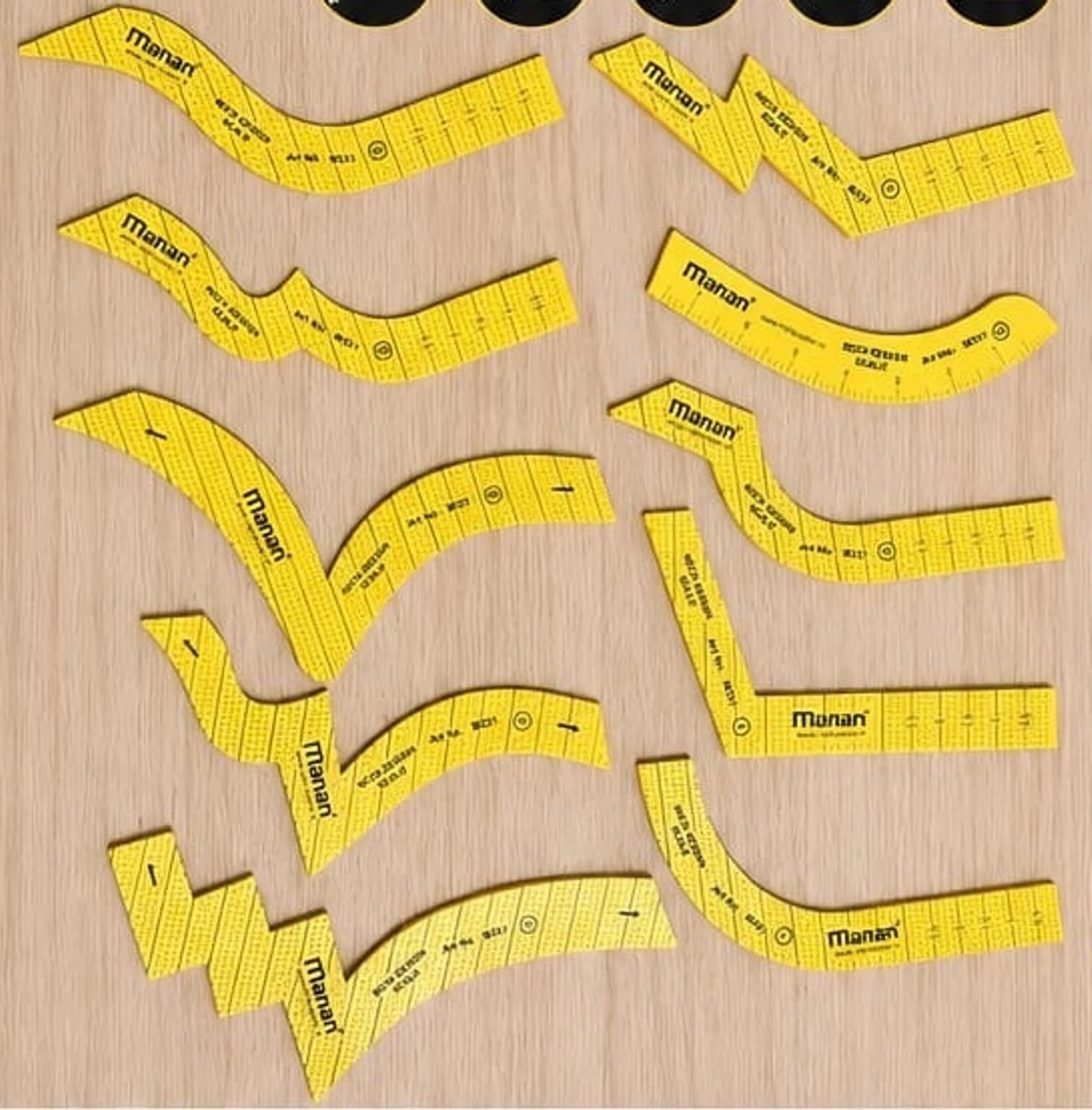 Prabhas Designs Set of 10 Neck Design Scale for Tailoring || Used in Blouse & Kurti Neckline Drafting Template, Fashion Designing & Pattern Making French Curve Ruler Kit-picture-21