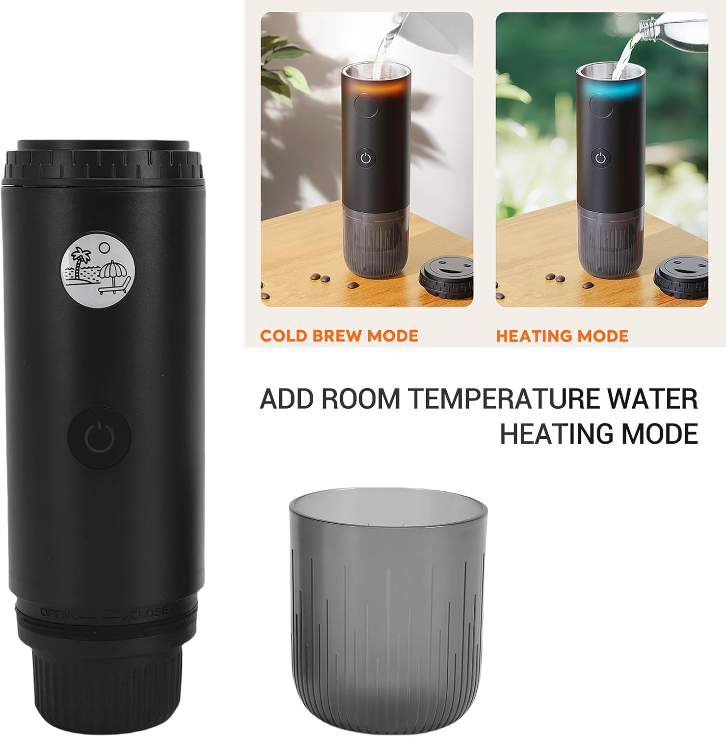 TARSHYRY Portable Coffee Grounds Capsules Maker, 304 Stainless Steel Heated Extraction, 19bar Pressure, Li Battery 7800mAh, Stand for Manual Brewing in Office Environments