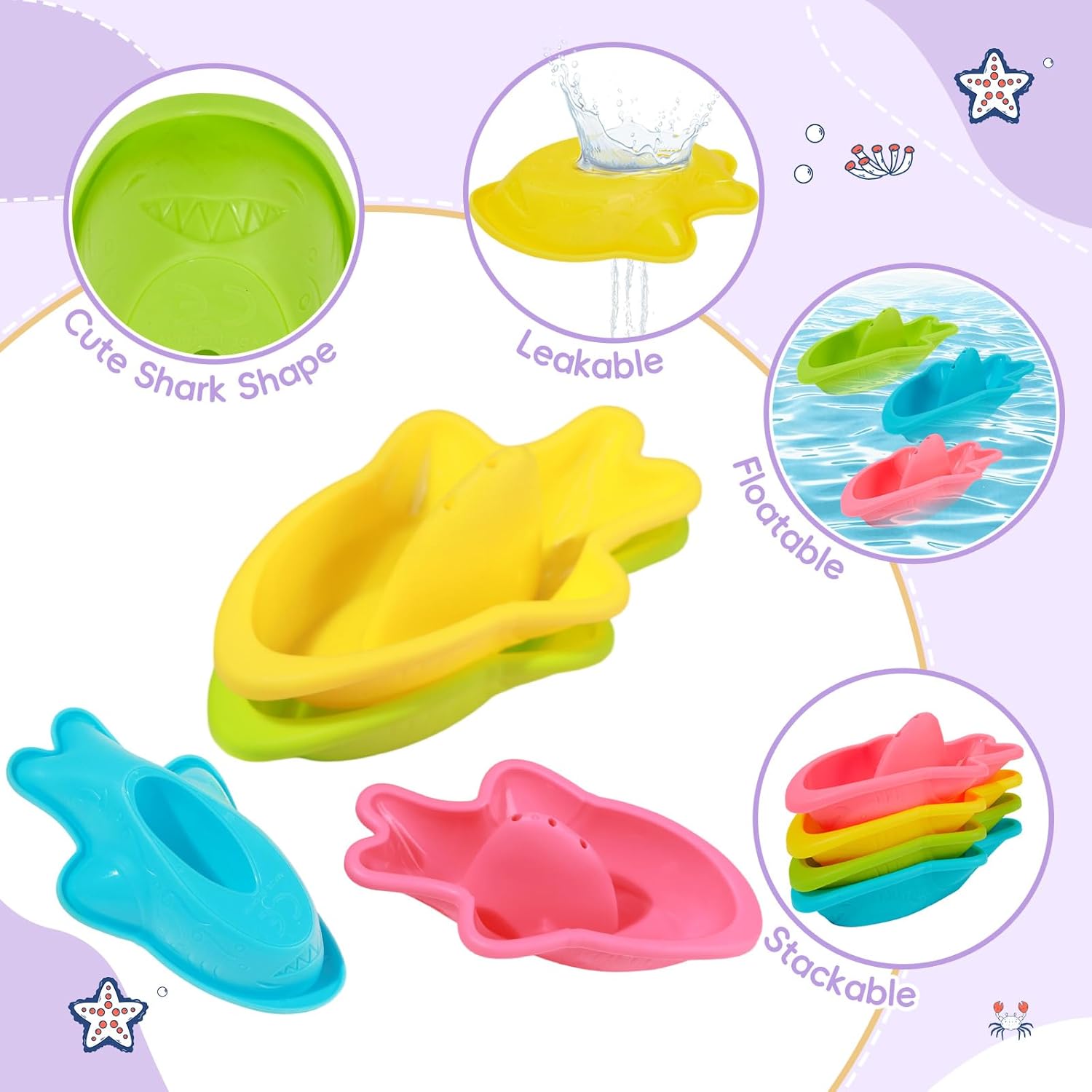 11PCS Baby Bath Toys & 22 PCS Fishing Bath Toys