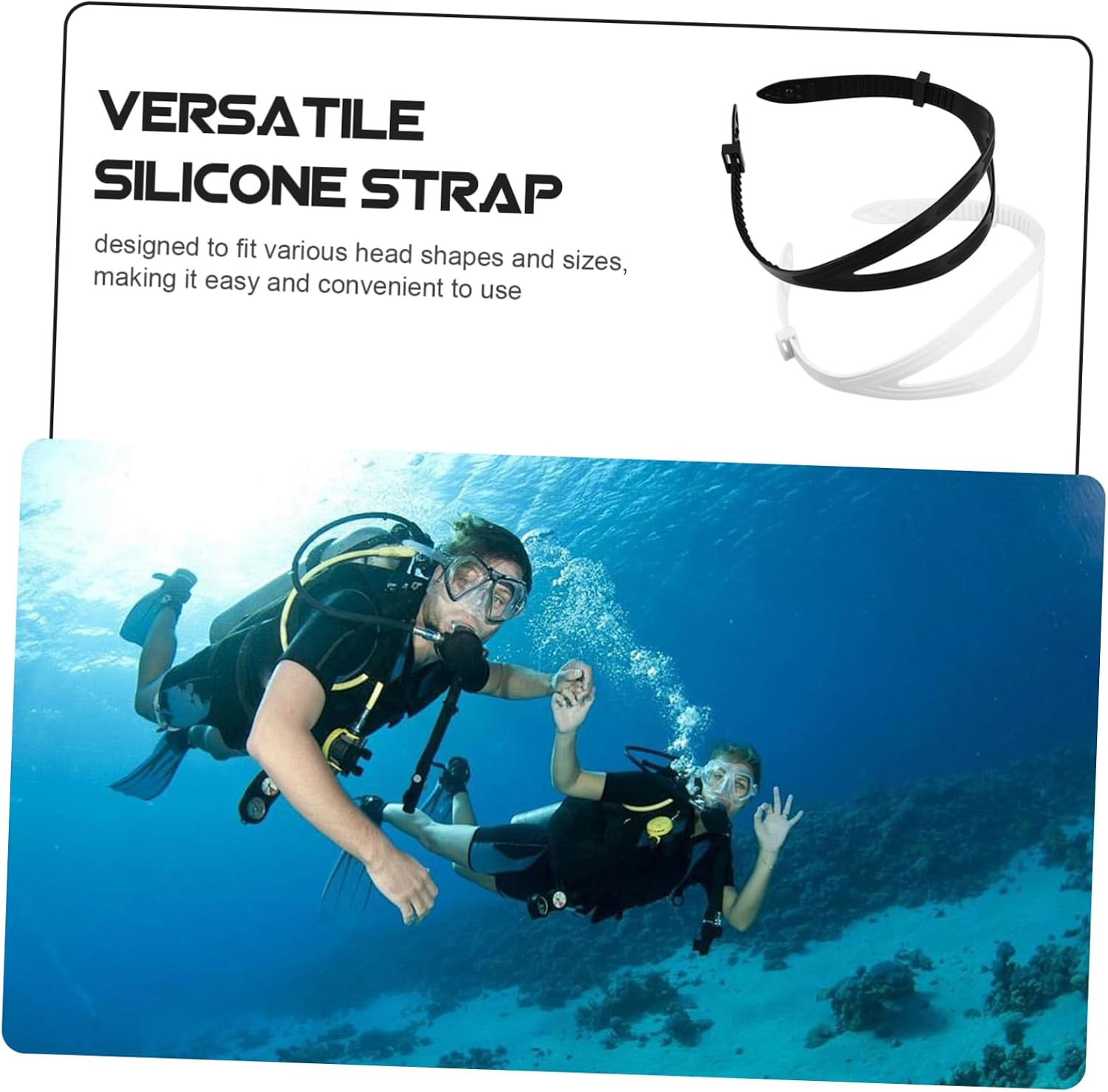 Kisangel 2Pcs Silicone Diving Mask Strap Connector Eyewear Retainer for Swim Goggles Soft Comfortable Fit Eye Protection for Diving and Swimming Activities