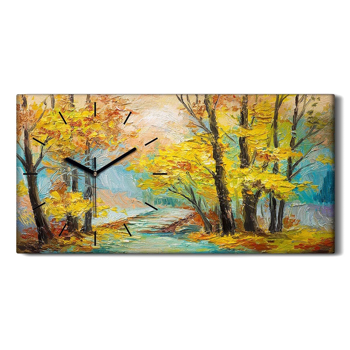 Horloge sur Toile Image Art Moderne 60x30cm Style Huile Fine