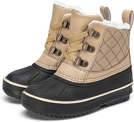 Meidiastra Kids Winter Snow Boots Waterproof Non Slip Rain Duck Boots Outdoor Warm Ankle Boots Cold weather Boots for Boys Girls