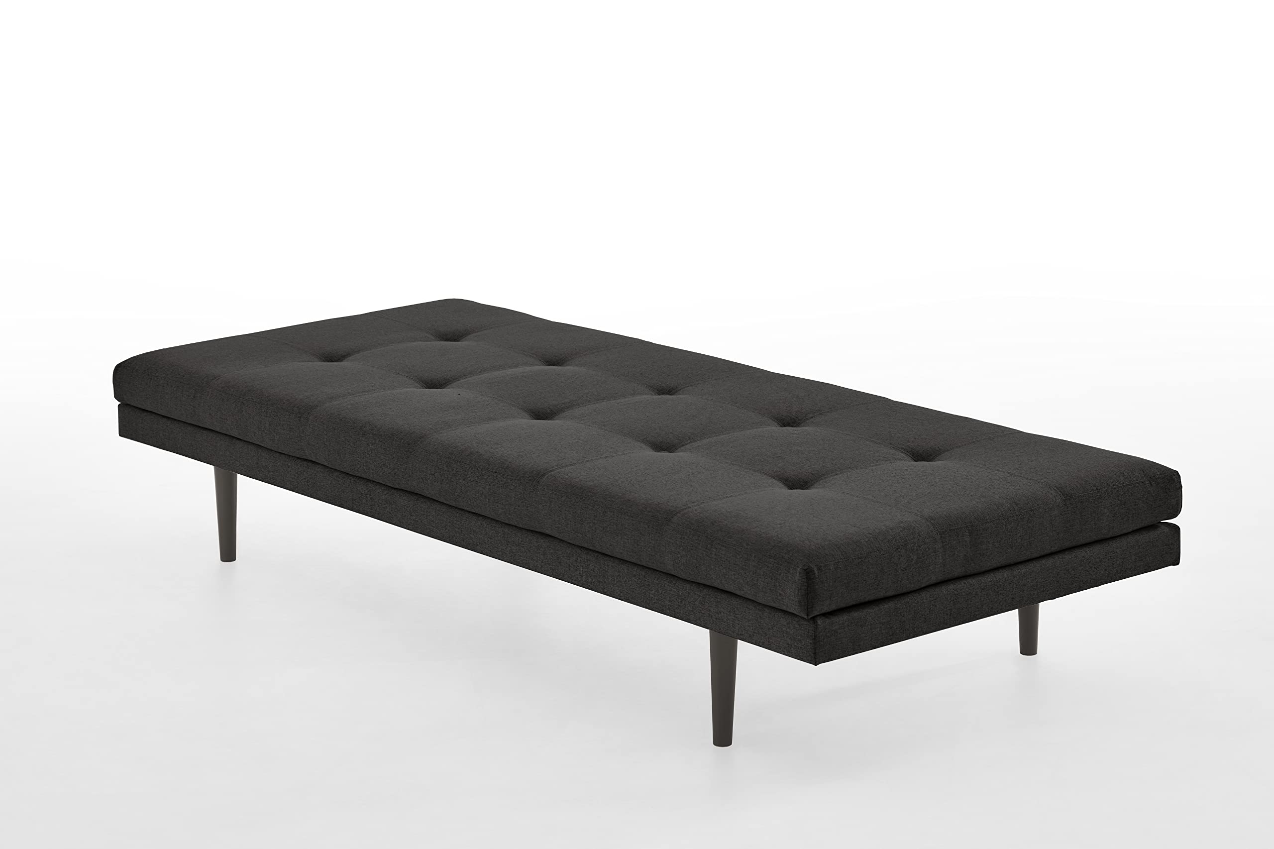 ATLANTIC home collection Polsterliege Bergen mit Kissenrolle, 85/200cm, Schwarz