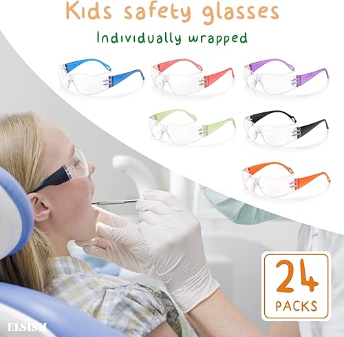 Miniatura 2 de ELSISM Paquete de 3 gafas de seguridad antivaho sobre gafas con marco ajustable, resistencia a los impactos ANSI Z87.1 gafas protectoras