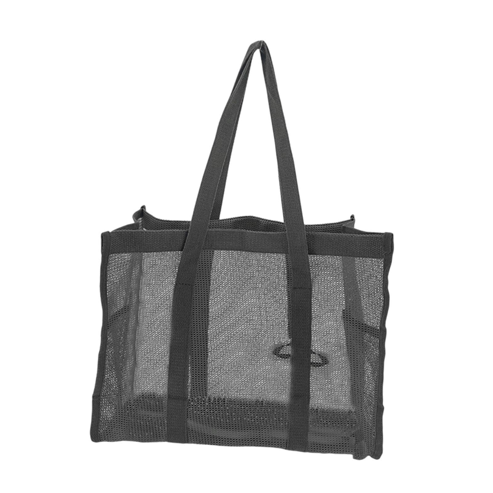 LOVIVER Borsa da doccia in rete, organizer da bagno, 14,57x11,81x6,69 pollici, portatile, ad asciugatura rapida, per palestra, bagno, nuoto, Nero