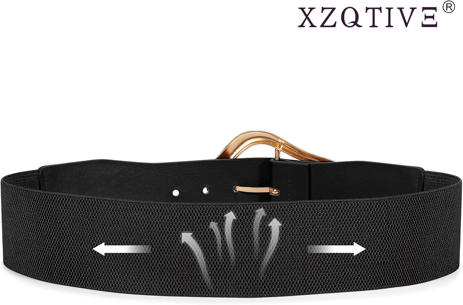 XZQTIVE Women Wide Elastic Waist Belt for Dresses Fashion Big Gold Buckle Stretchy Leather Waistband for Ladies - Image 3