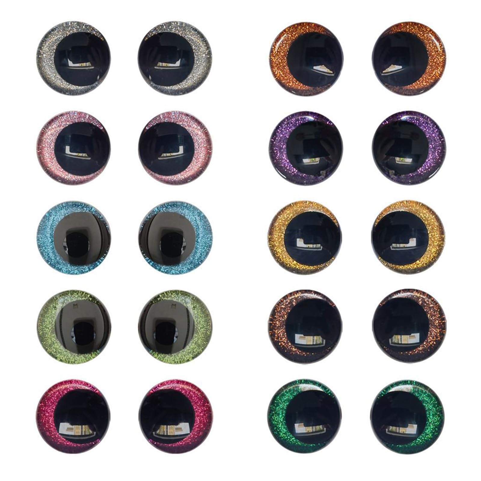 Safety Eyes for Crochet, Googly Eyes for Craft, 20Pcs 16mm Safety Eyes with Sparkle for DIY Craft Projects, Colorful Resin Safety Eyes for Crochet Toys Enhancement-image-28