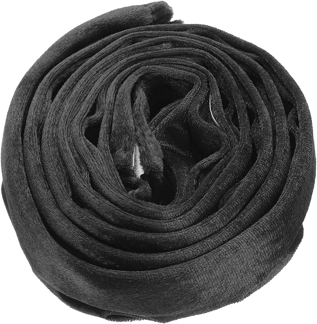 PATIKIL 4.9ft Chandelier Chain Cord Cover, Velvet Cloth Fabric Chain Sleeve Decorative Cord Covers for Chandelier Wires Swing Cable, Hook and Loop Fastener Style, Black