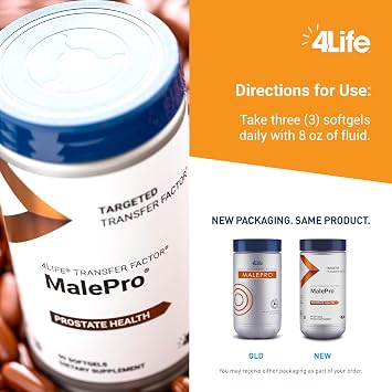 4Life Transfer Factor MalePro - Prostate Support Supplement with Saw Palmetto, Lycopene, Isoflavones, Broccoli Extract, Supports Health - 90 Softgels