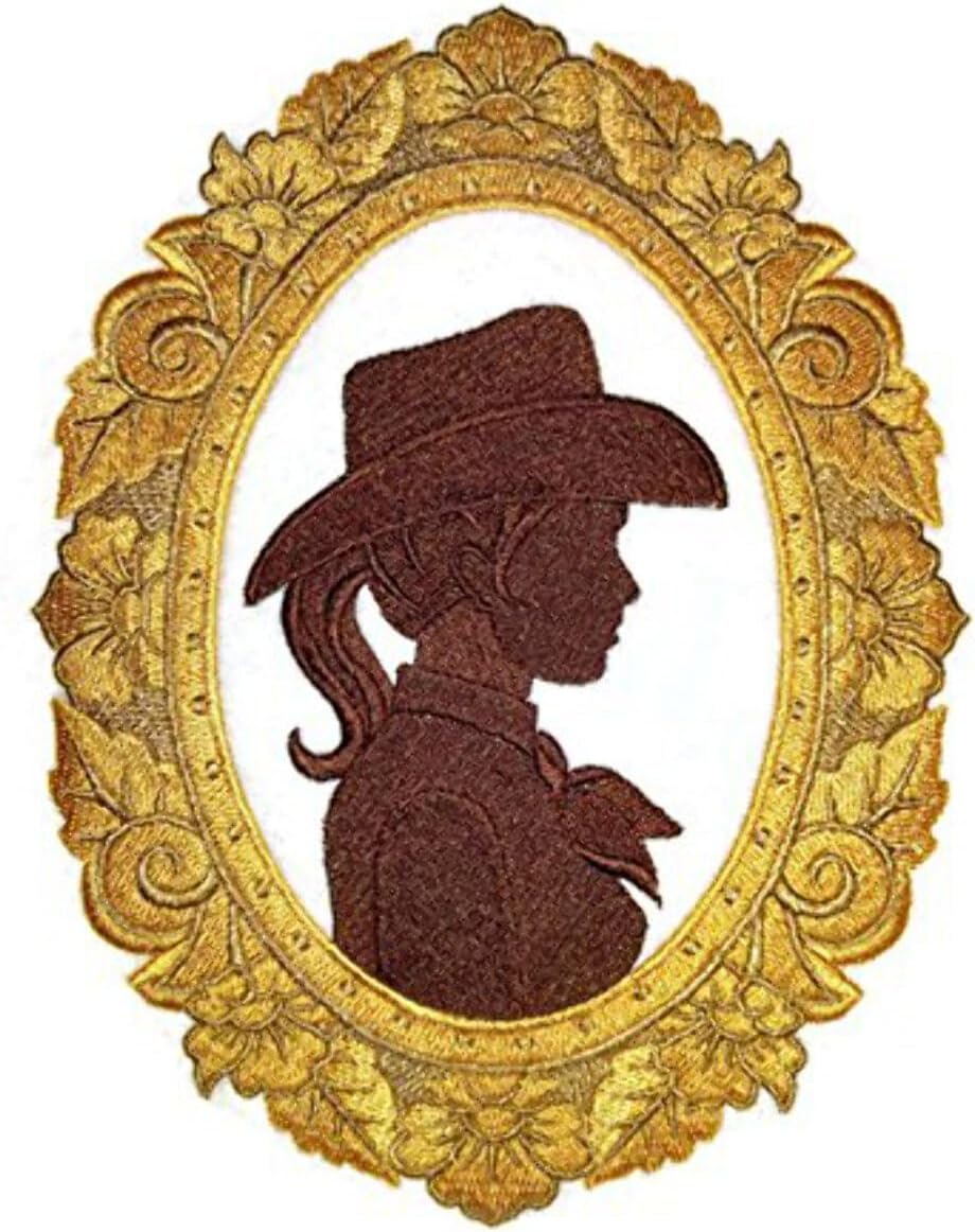 Custom and Unique Cowboy Gear[Cowgirl Cameo ] Embroidered Iron on/Sew Patch [7.58" *5.87"] [Made in USA]