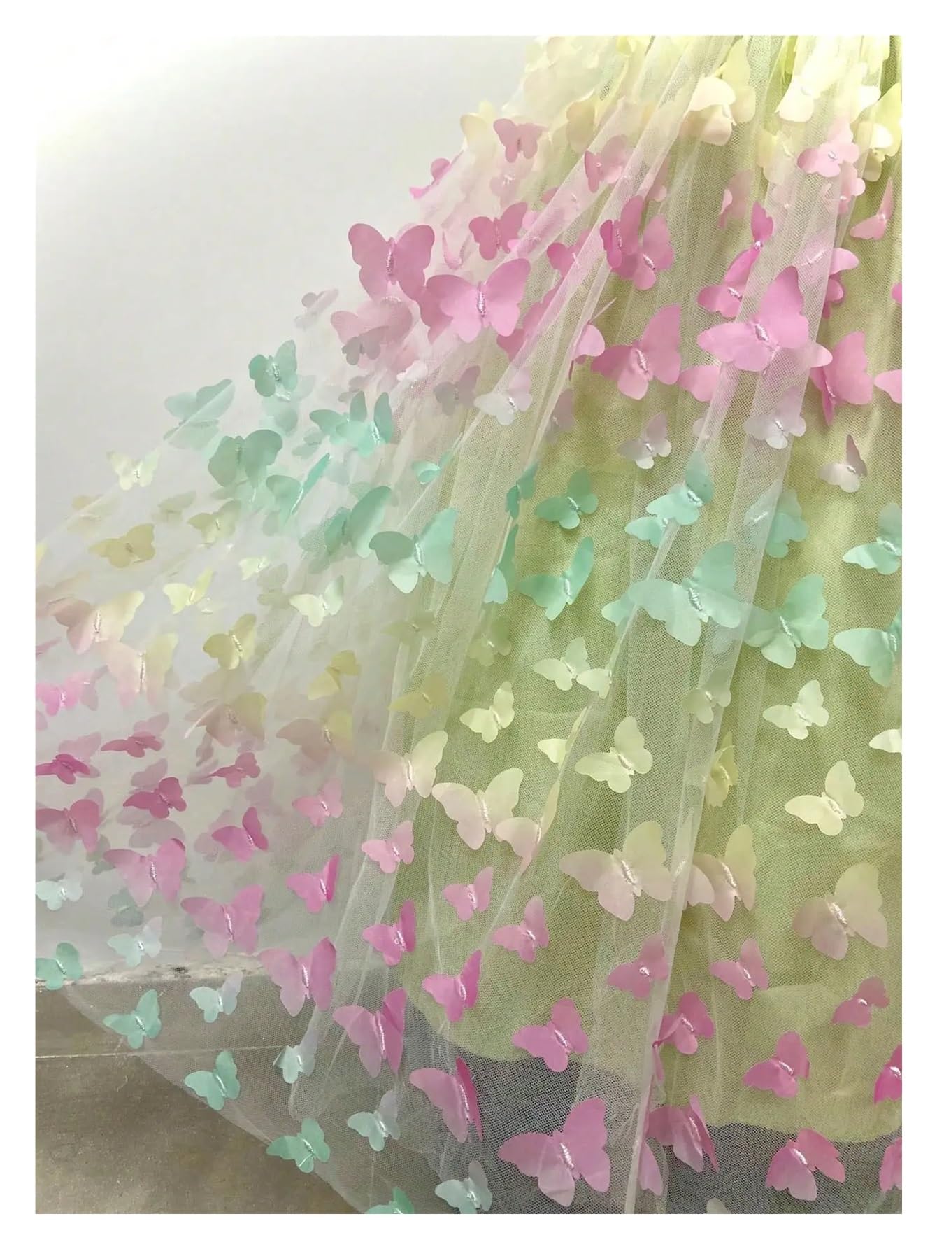 Vestido De Fiesta para NiñA Vestido de Fiesta de Boda de Princesa con Flores y Lazo de Malla sin Mangas con Mariposa Tridimensional for niña(10)