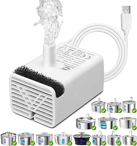 Bomba de fuente de agua para gatos, bomba de repuesto JY-830 para fuente de agua de acero inoxidable para mascotas, bomba USB para dispensador de