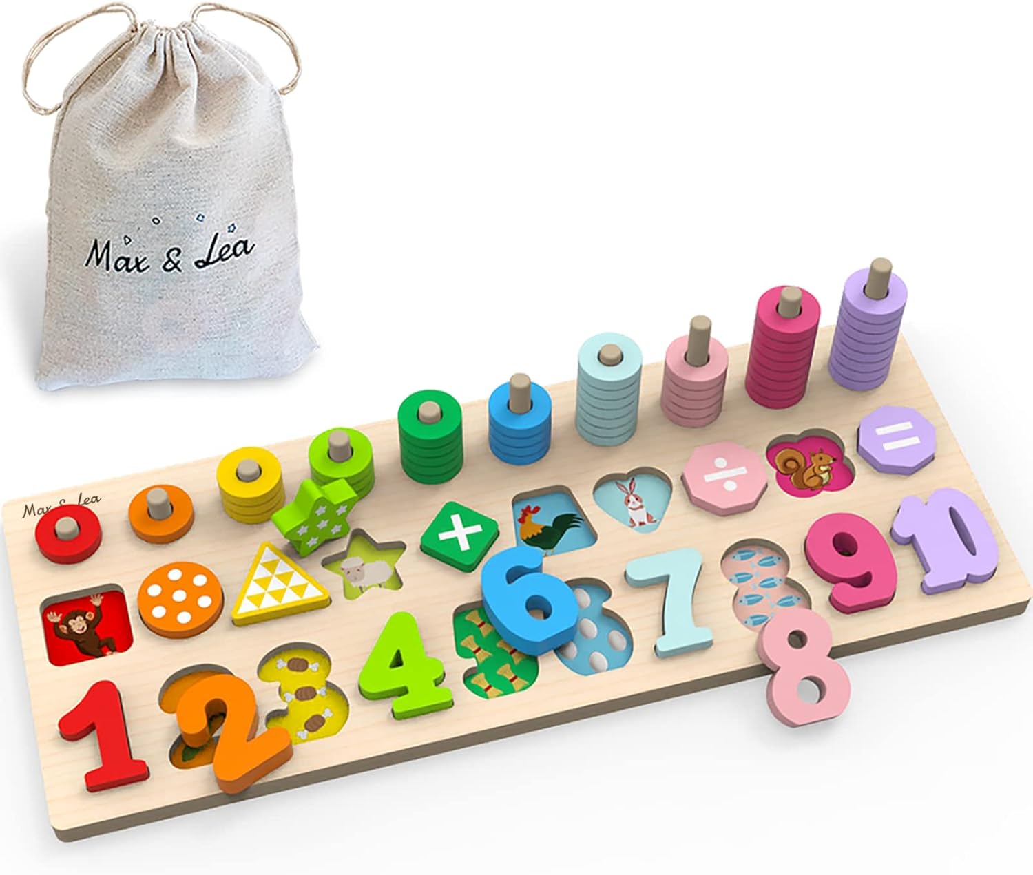 MAX AND LEA MXLAPLABOA0001 PlayBoard Montessori Wooden Educational