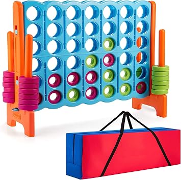Costzon Giant 4-in-A-Row, Jumbo 4-to-Score Giant Games for Kids & Adults, Indoor Outdoor Party Family Connect Plastic Game, 4 Feet Wide by 3.5 Feet Tall with Carrying Bag