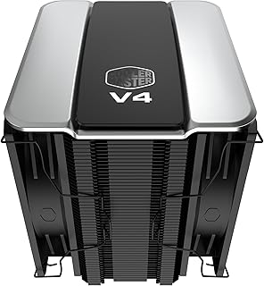 Cooler Master V4 Alpha 3DHP Black CPU Air Cooler, Alpha 3DHP Heat Pipe Technology, Dual Mobius 120 PWM Fans, Quiet Operation, Easy Install, AMD Ryzen 9 AM5|4, Intel Ultra 9 LGA 1851|1700