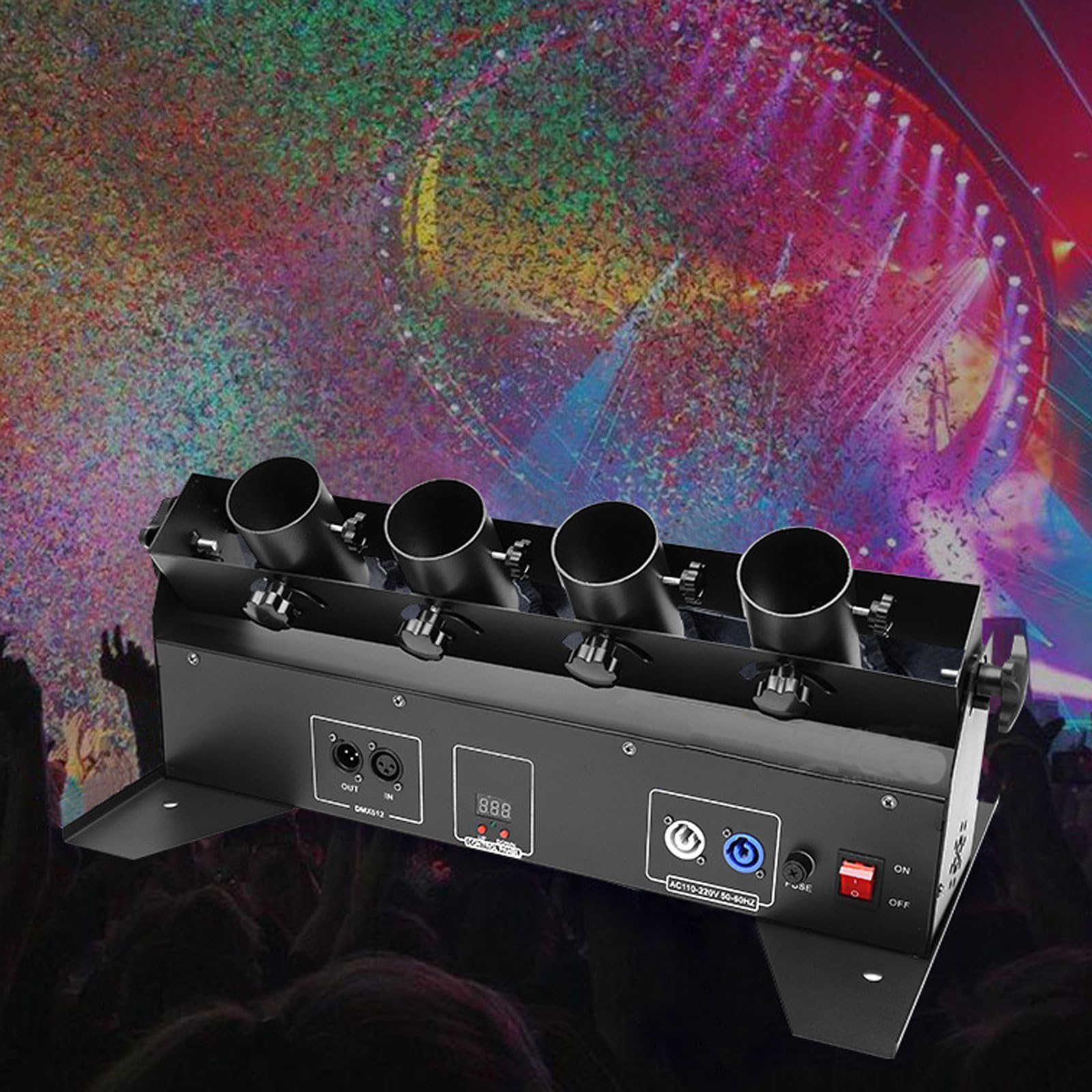 Macchina Elettrica per Coriandoli, Macchina Professionale per Coriandoli a 4 Colpi, 26-33 Piedi, DMX512 E Telecomando, per Club, Palcoscenici, Concerti, Compleanni
