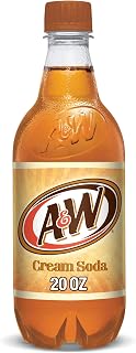 A&W Cream Soda, Made With Aged Vanilla, 20 Fl Oz Bottles, (Pack of 12, Total of 240 Fl Oz)