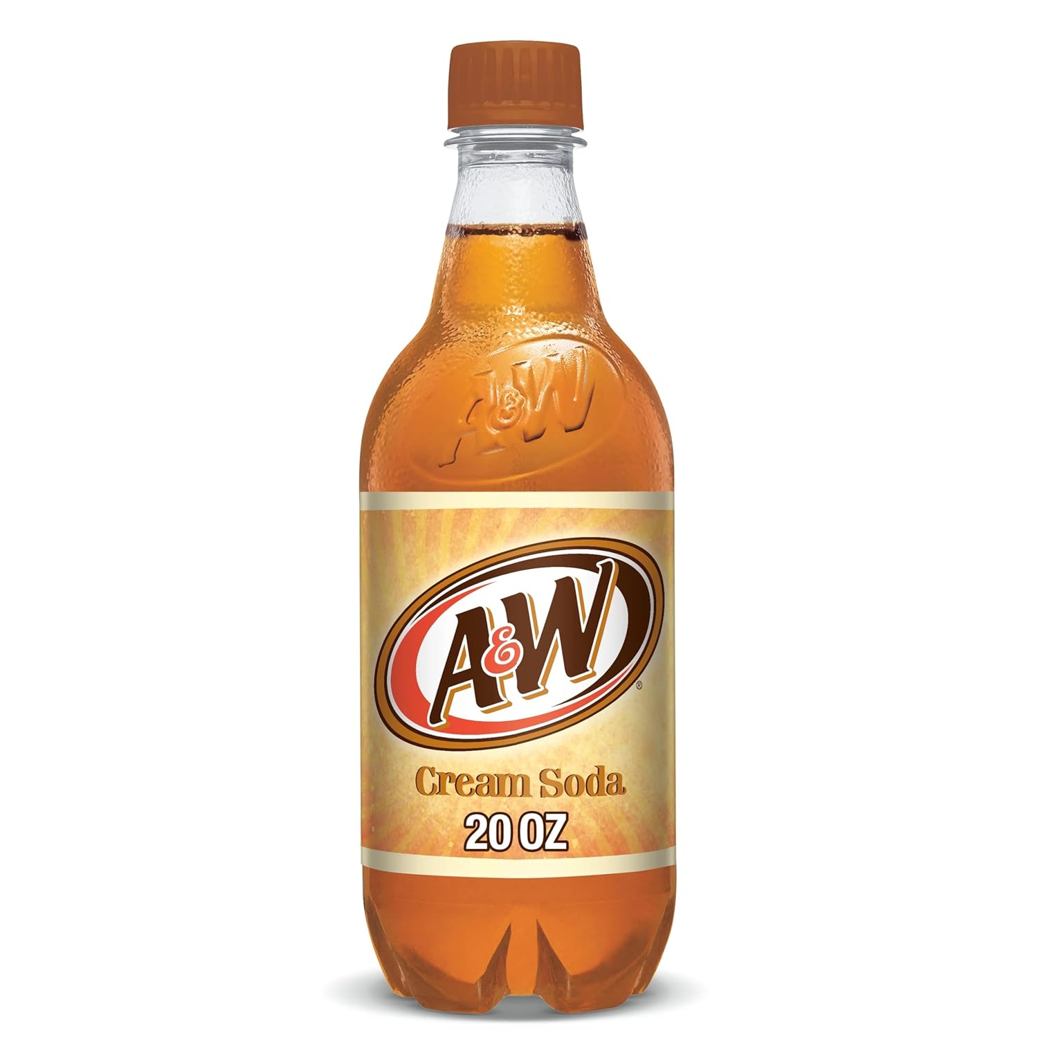 A&W Cream Soda, Made With Aged Vanilla, 20 Fl Oz Bottles, (Pack of 12, Total of 240 Fl Oz)
