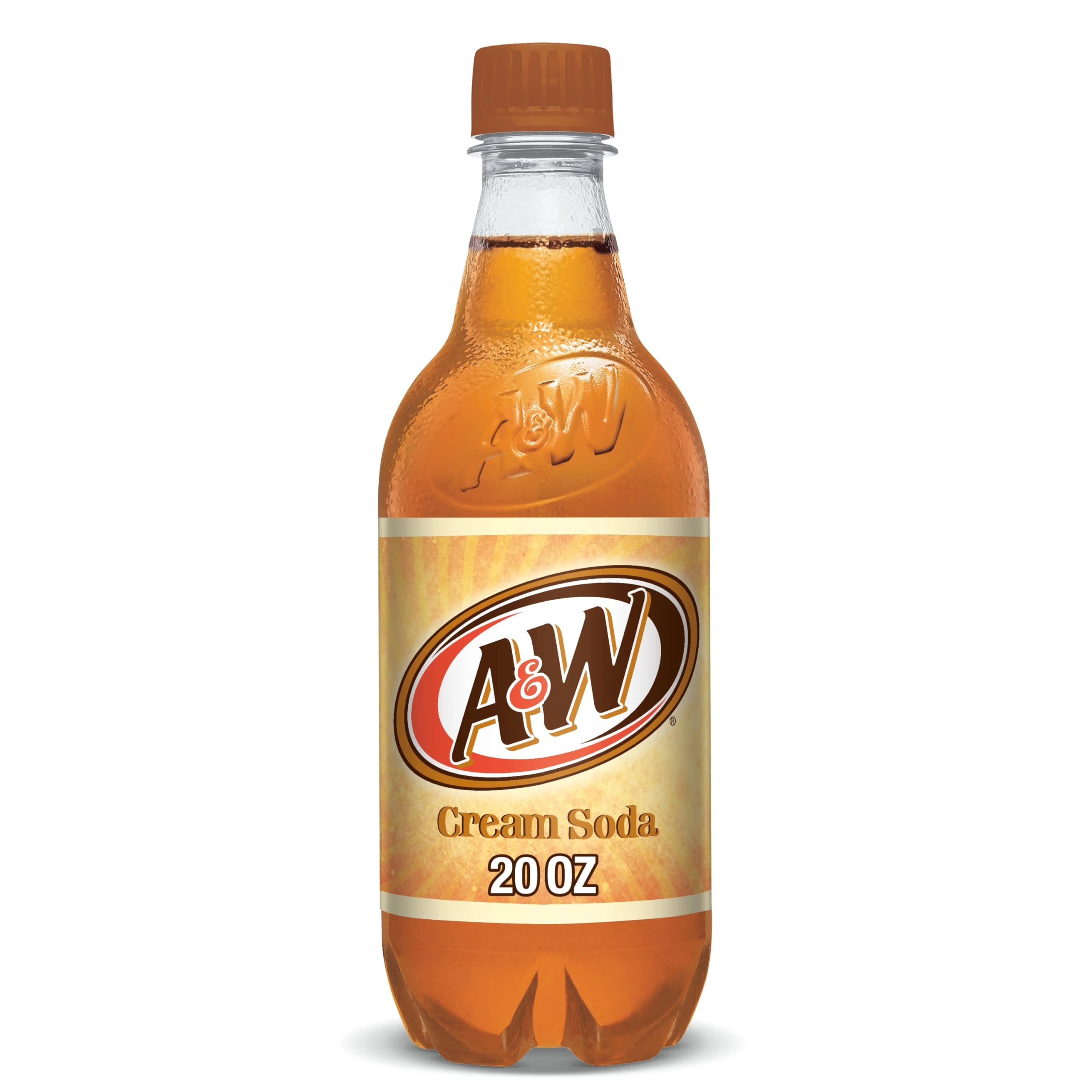 A&W Cream Soda, Made With Aged Vanilla, 20 Fl Oz Bottles, (Pack of 12, Total of 240 Fl Oz)