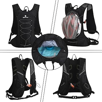 Hydration Backpack with 2 L Hydration Bladder and 470 ml Bottle, Water Backpack, Large Running Vest Backpack, Running Backpack for Men and Women, Hiking, Cycling
