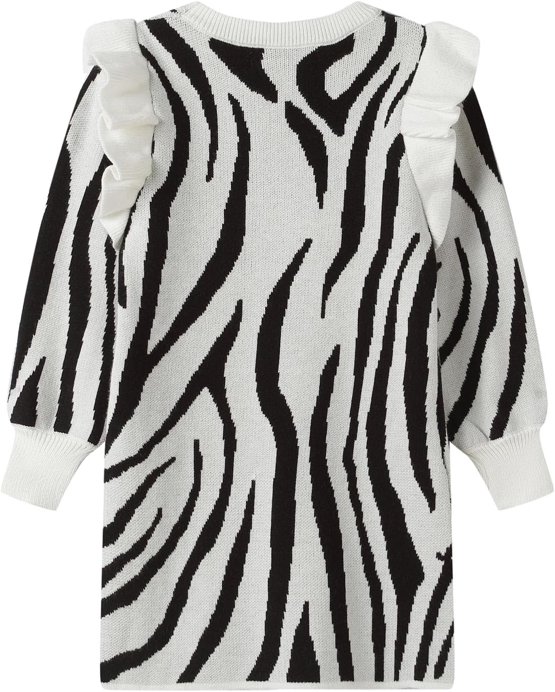 Mud Kingdom Girls Sweater Dress Knit Long Sleeve Ruffle Dress - Image 2