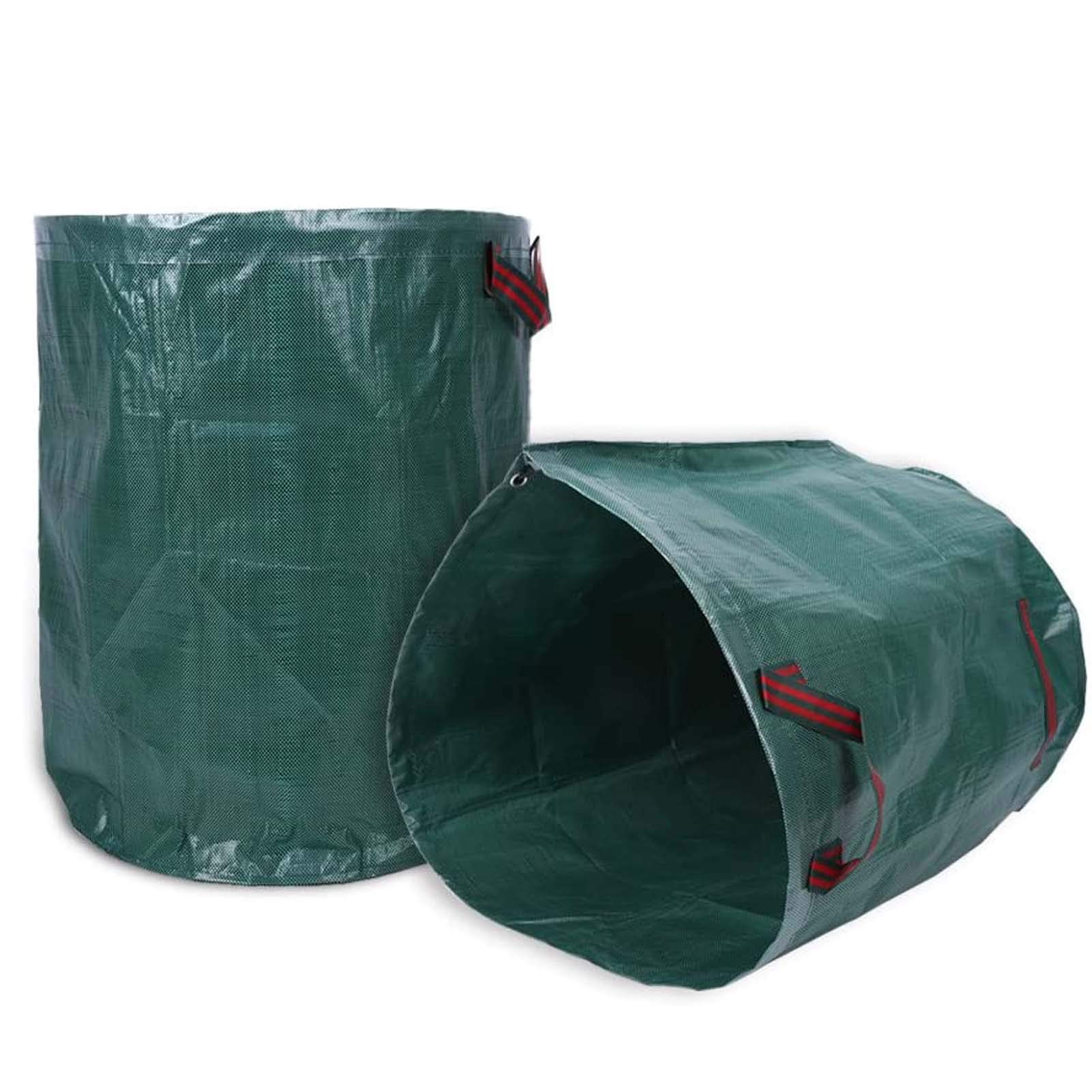 Sacchi per I Rifiuti da Giardino 300L/80Gallon, Sacco per Rifiuti da Giardino in Polipropilene, Sacco per Raccolta Foglie Pieghevole, Borsa da Giardino (2 Pezzi)