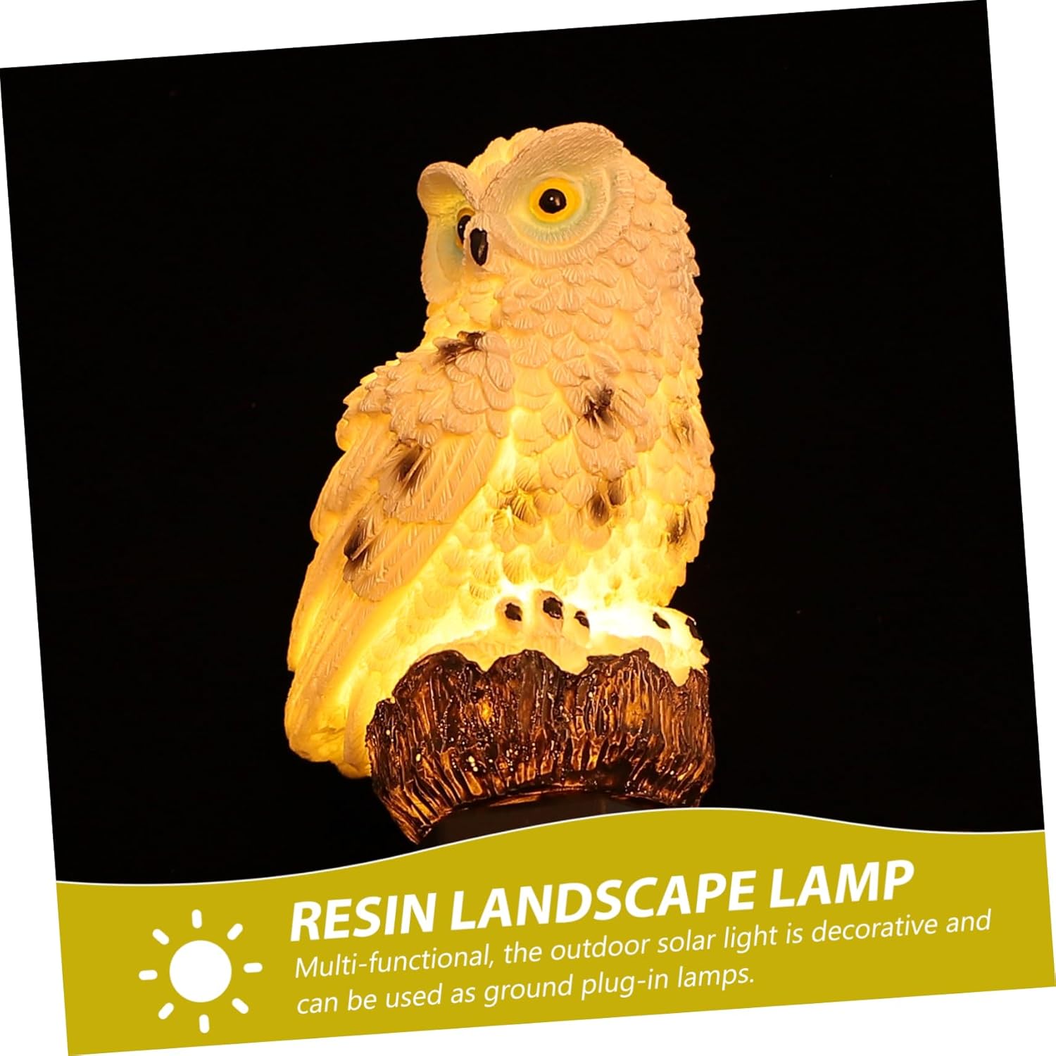 2Pcs Solar LED Lights for Outdoor Garden Decor Durable Resin Figurines with Stake Energy Saving Solar Powered Illumination for Lawn Patio Landscape