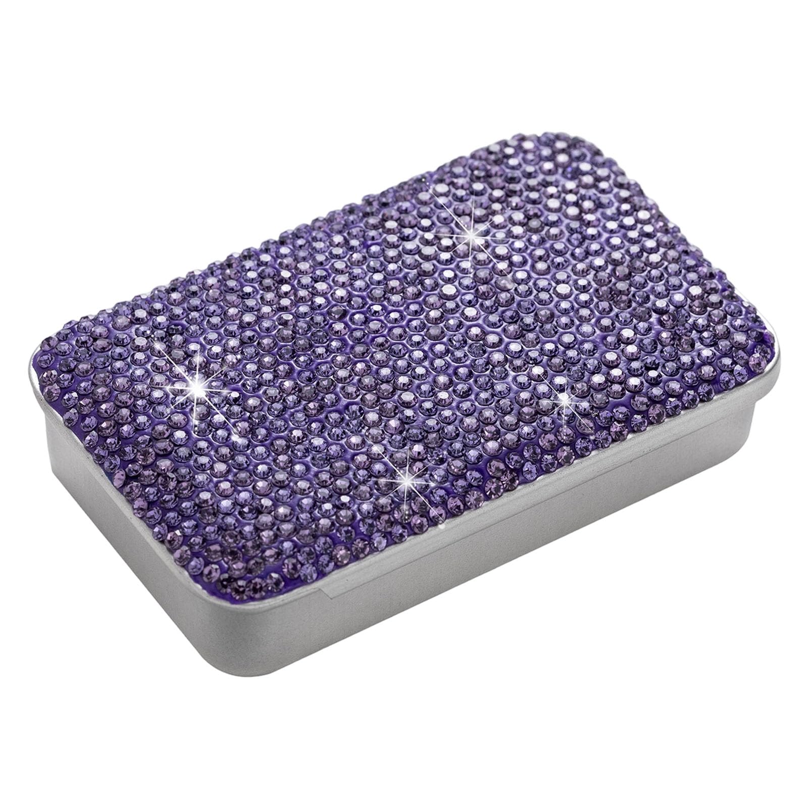 alloneslife Mechanism Storage Container Decoration with Crystals Sturdy Stainless Iron Materials Diamonds Encrusted Butt Box