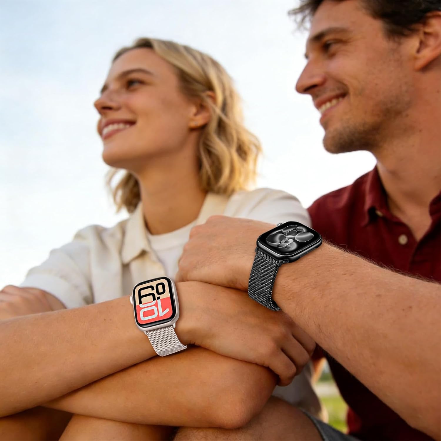 Dhwazz Mesh Loop Band for Apple Watch Series 11 10 42mm 46mm Women Men, Stainless Steel Magnetic Strap for iWatch Ultra SE 3 2 1 Series 9 8 7 6 5 4 3 2 1 41mm 40mm 38mm 49mm 45mm 44mm 42mm - Image 7